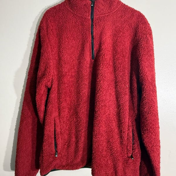 Arsenal Sherpa Fleece Quarter Zip Pullover Size L Red