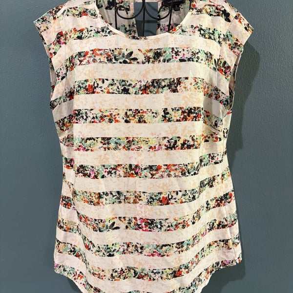 The Limited Floral Striped Blouse Size M Multicolor