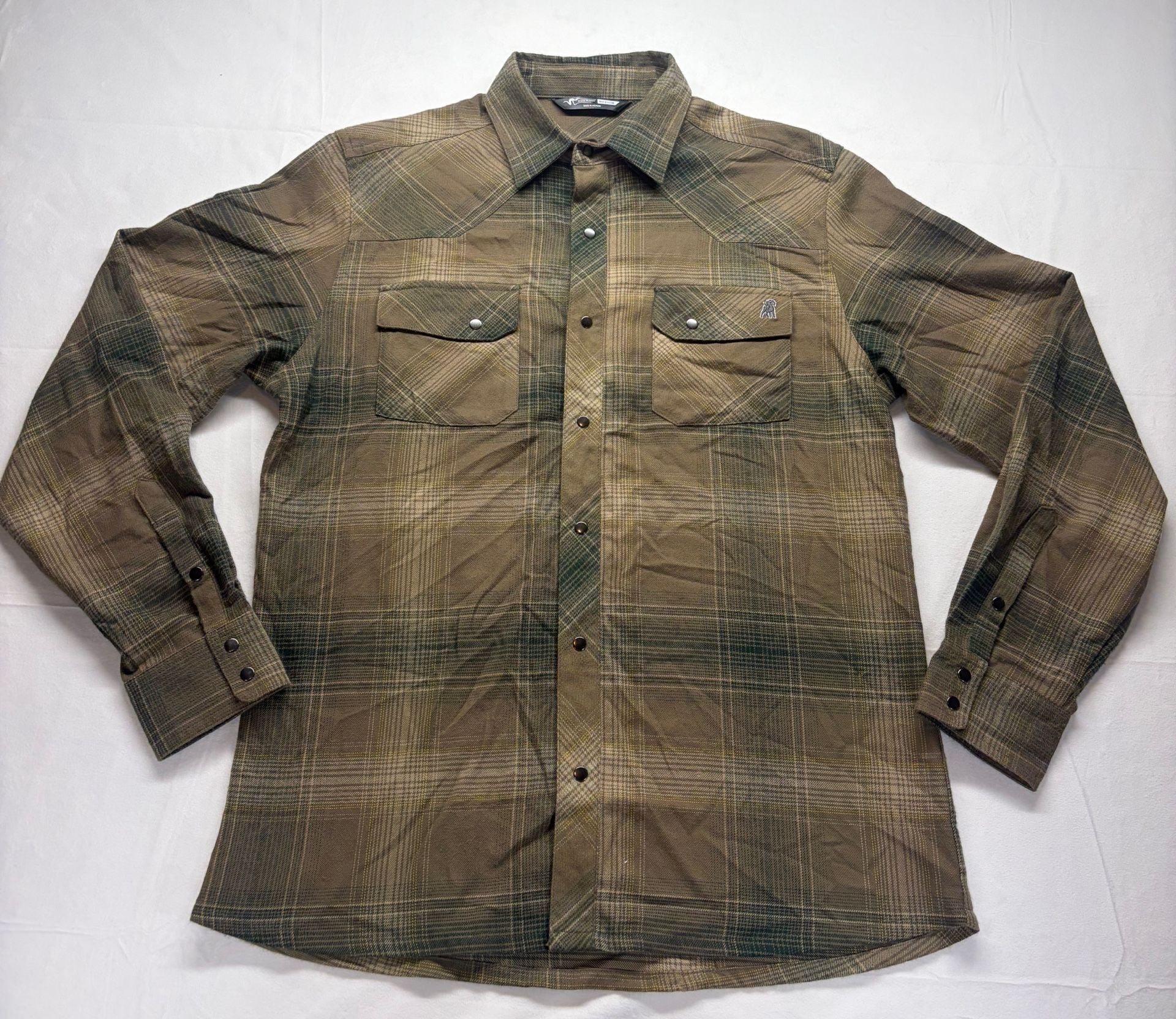 Stone Glacier Timber Butte Snap Shirt Size Medium Long Sleeve Plaid Brown 2