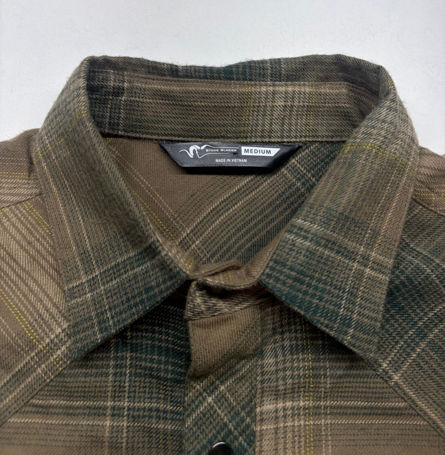 Stone Glacier Timber Butte Snap Shirt Size Medium Long Sleeve Plaid Brown 4