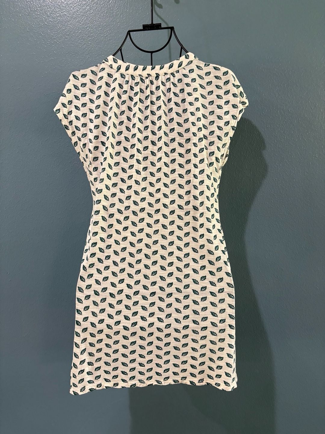 Bob Timberlake Leaf Print Tunic Blouse Size XS Green White Viscose 6