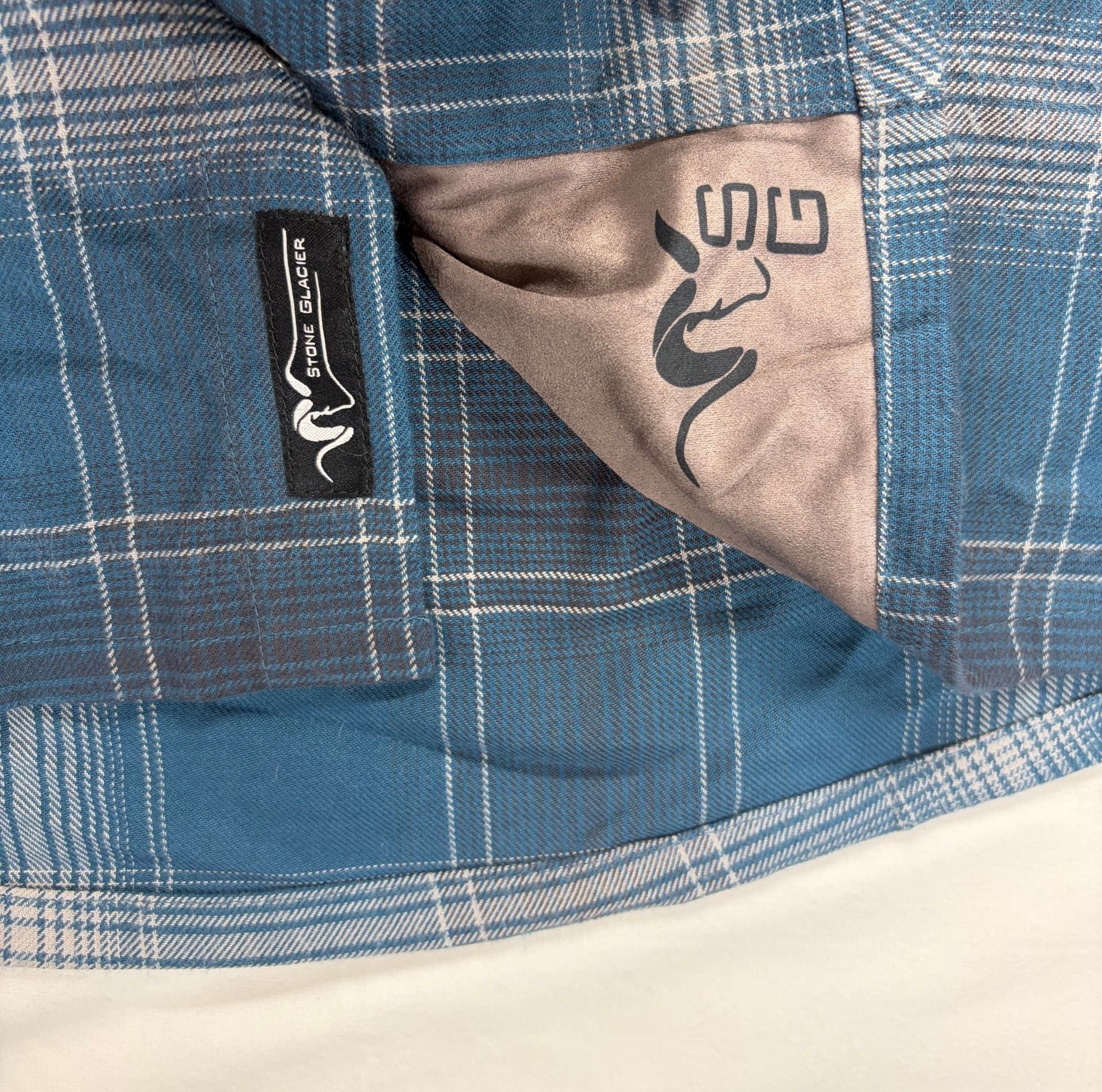 Stone Glacier Timber Butte Snap Shirt Size Medium Blue Plaid Long Sleeve 6