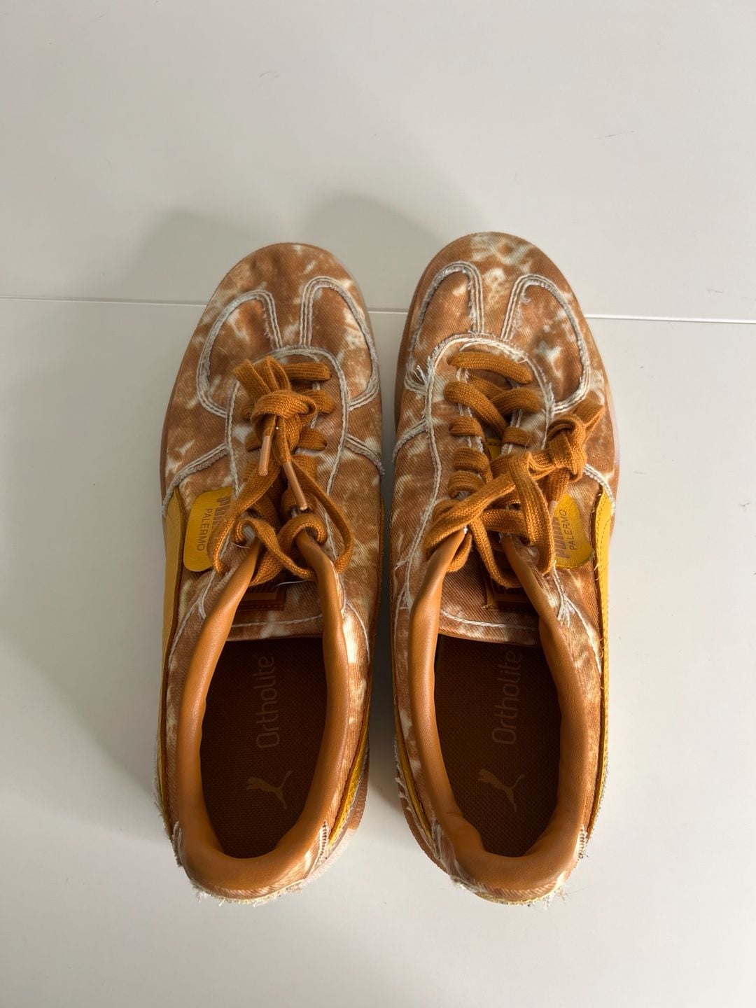 Puma Palermo Faded Denim Sneakers Brandy Ginger Tea Tie Dye 8