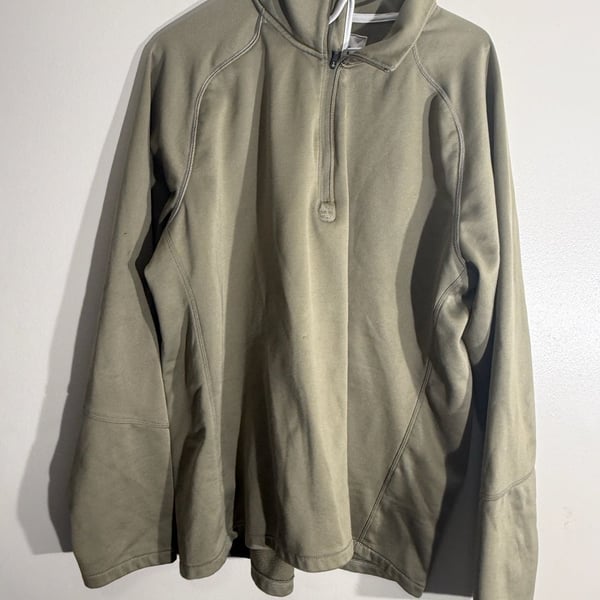 Timberland 1/4 Zip Fleece Pullover Size XL Green Mock Neck Sweatshirt