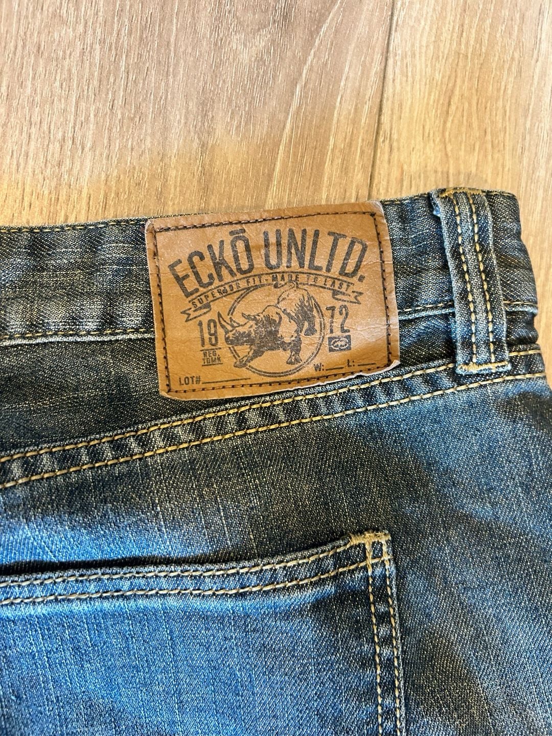 Ecko Unltd Denim Shorts Size 38 Relaxed Fit Blue Jorts Y2K 8