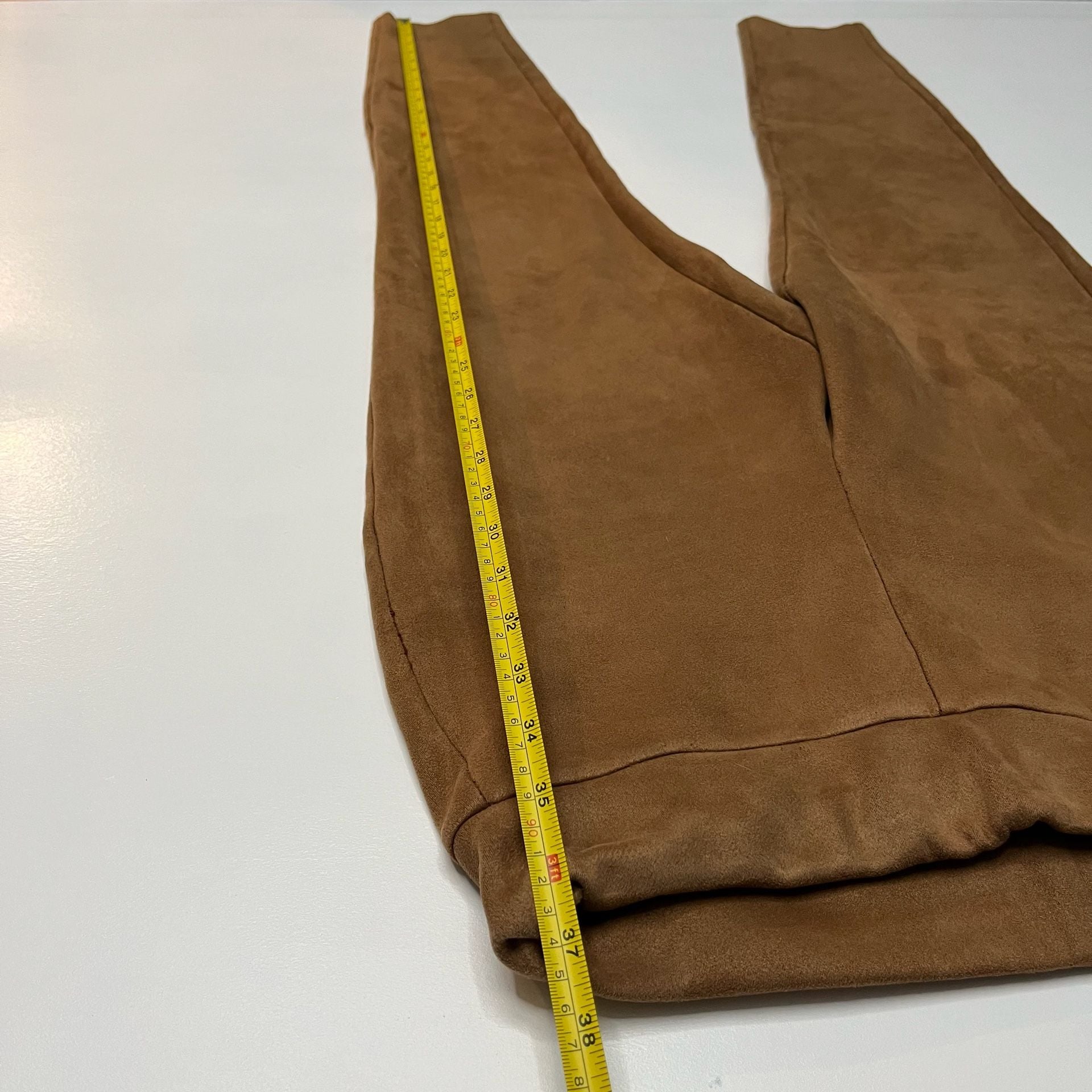 Brooks Brothers Faux Suede Leggings Size 8 Brown Pull On Skinny Pants 5