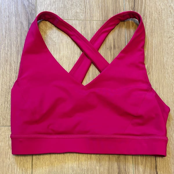Lululemon Energy Bra Size 4 Pink Criss Cross Sports Yoga