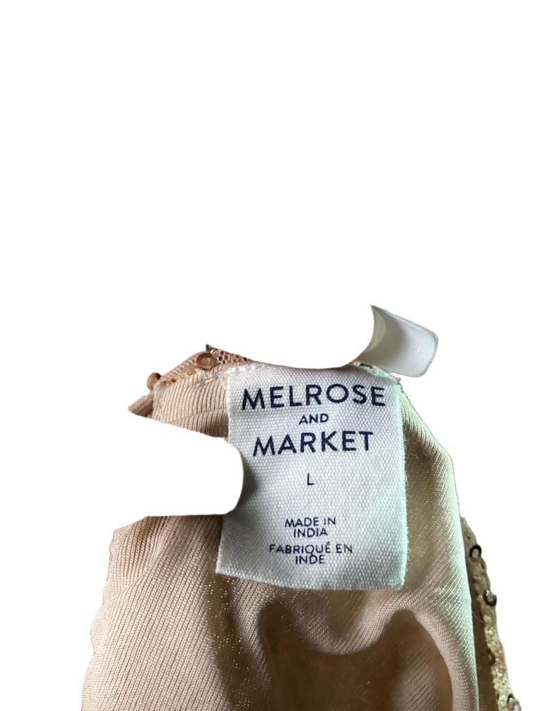 Melrose and Market Sequined Sleeveless Turtleneck Size L Rose Gold 5