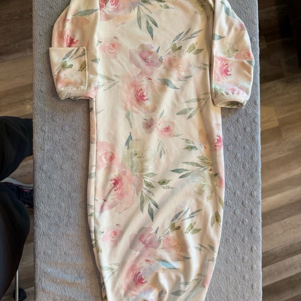 Luminous Littles Baby Sleep Gown Floral Watercolor Newborn