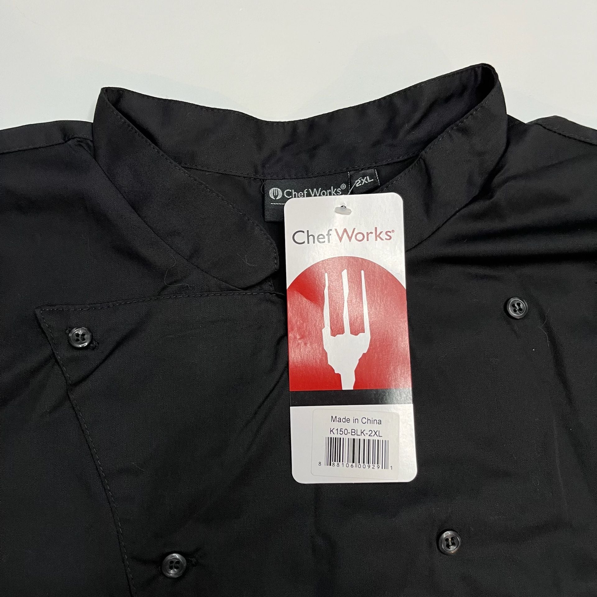 Chef Works Chef Coat Size 2XL Black Short Sleeve 6