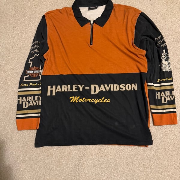 Harley Davidson Long Sleeve 1/4 Zip Shirt