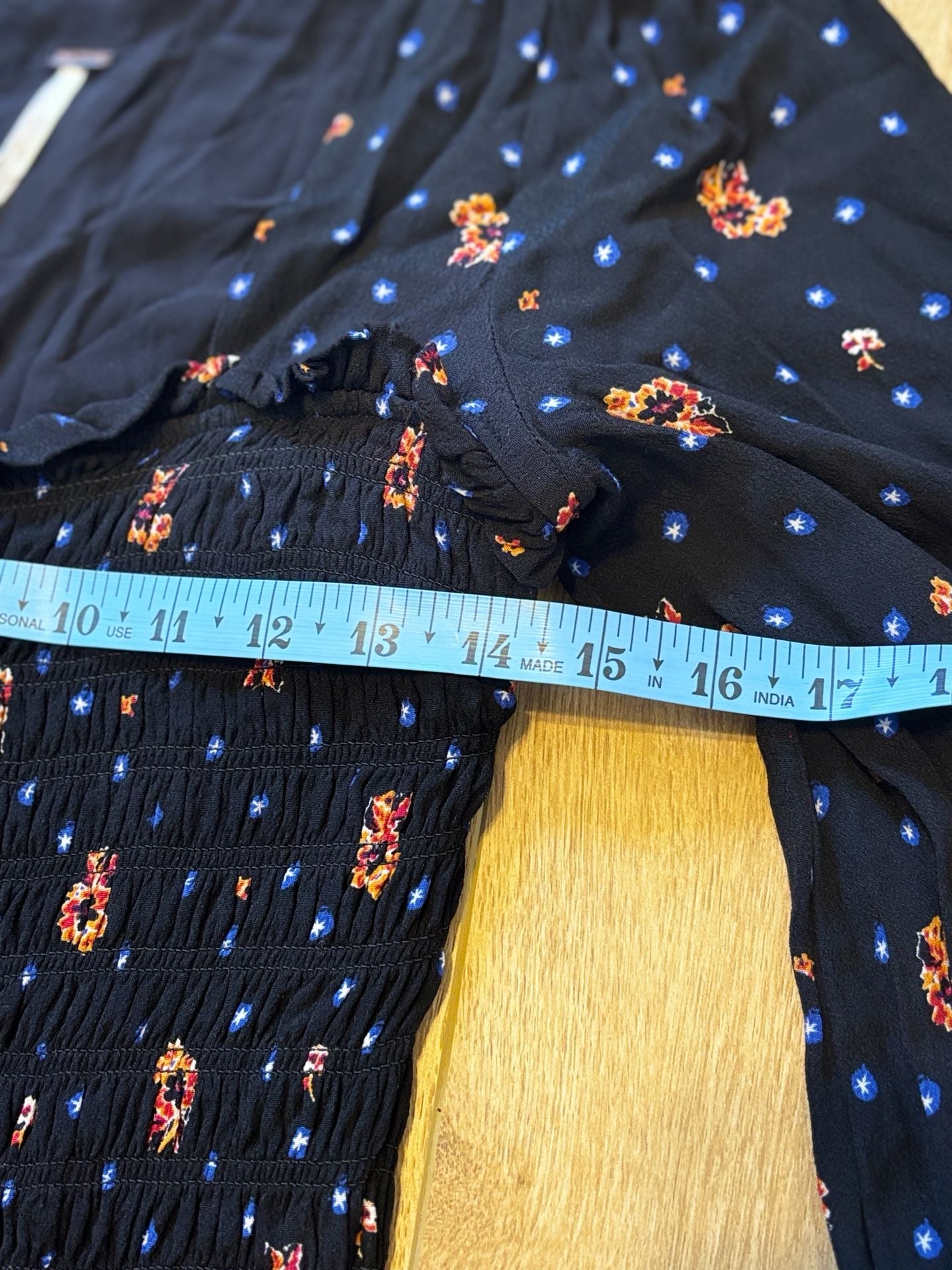 Free People Two Faces Smocked Printed Mini Dress 10
