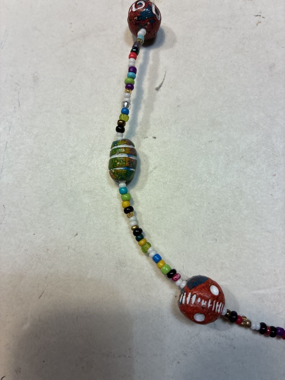Unbranded Bohemian Multicolor Glass Seed And Lava Stone Bead Necklace 4