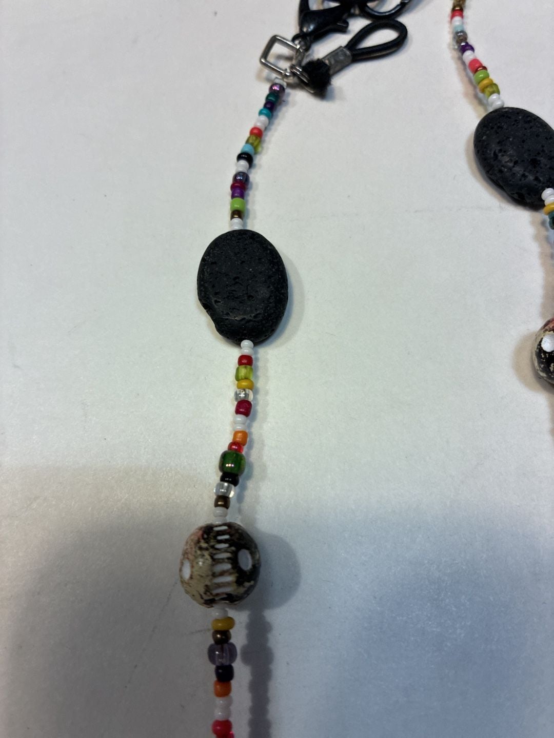 Unbranded Bohemian Multicolor Glass Seed And Lava Stone Bead Necklace 6
