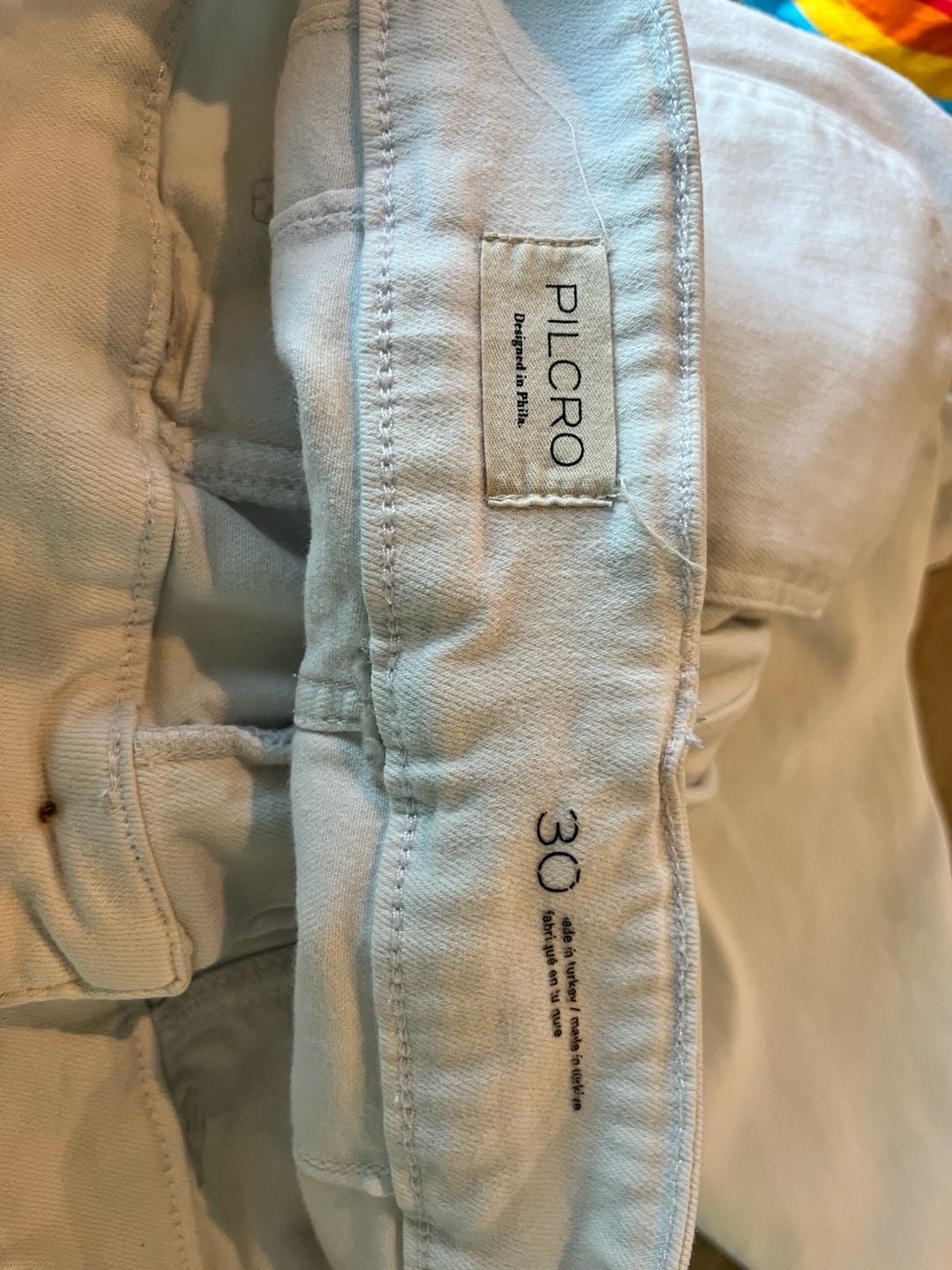 Pilcro, Anthropology White Wide Leg Pants, Stretchy, Utility High, 30 7