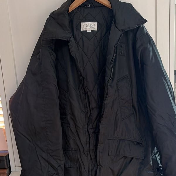 Lion Apparel Winter Jacket Size XL Black Quilted Insulated Parka Coat
