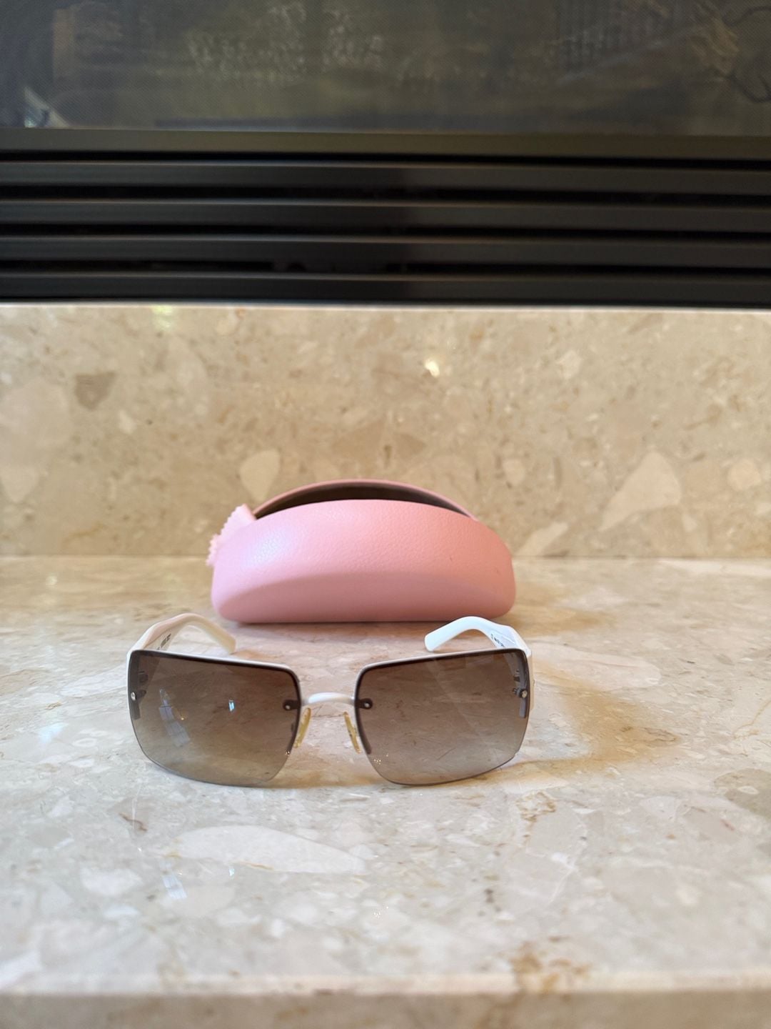 Juicy Couture Fluffy/S Sunglasses White Gold Rhinestone Size 56-16 2