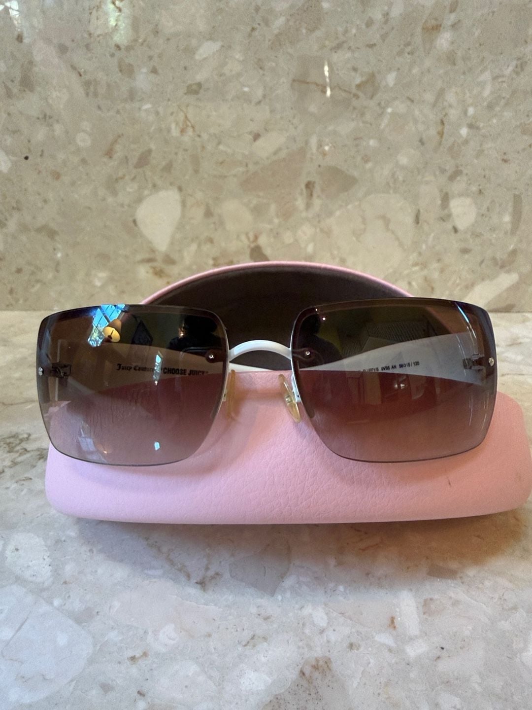 Juicy Couture Fluffy/S Sunglasses White Gold Rhinestone Size 56-16 4