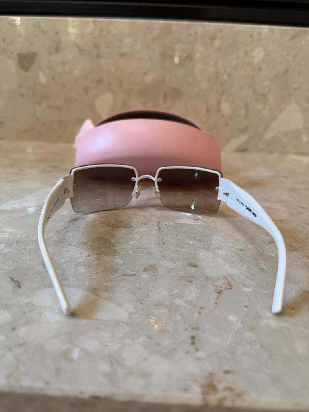 Juicy Couture Fluffy/S Sunglasses White Gold Rhinestone Size 56-16 5