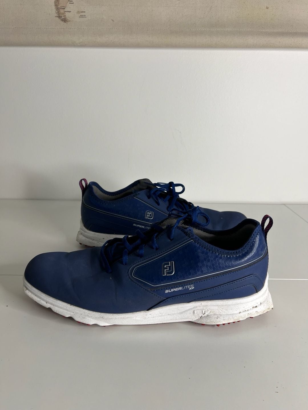 FootJoy SuperLites XP Golf Shoes Navy Blue Red Spikeless 2