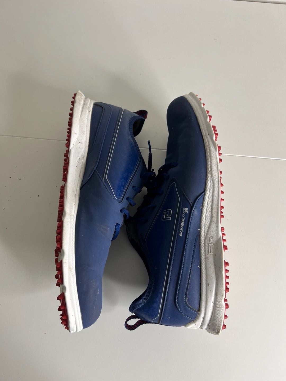 FootJoy SuperLites XP Golf Shoes Navy Blue Red Spikeless 6