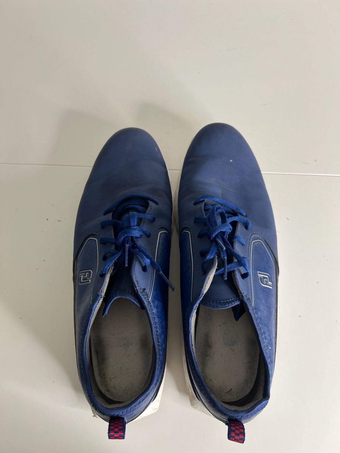 FootJoy SuperLites XP Golf Shoes Navy Blue Red Spikeless 8