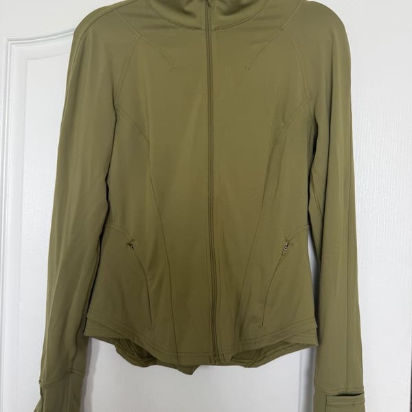 Lululemon InStill Jacket Size 8 Green Full Zip Athletic