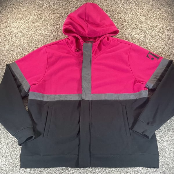 T-Mobile Zip Up Hoodie Size 3XL Pink Black Colorblock Reflective