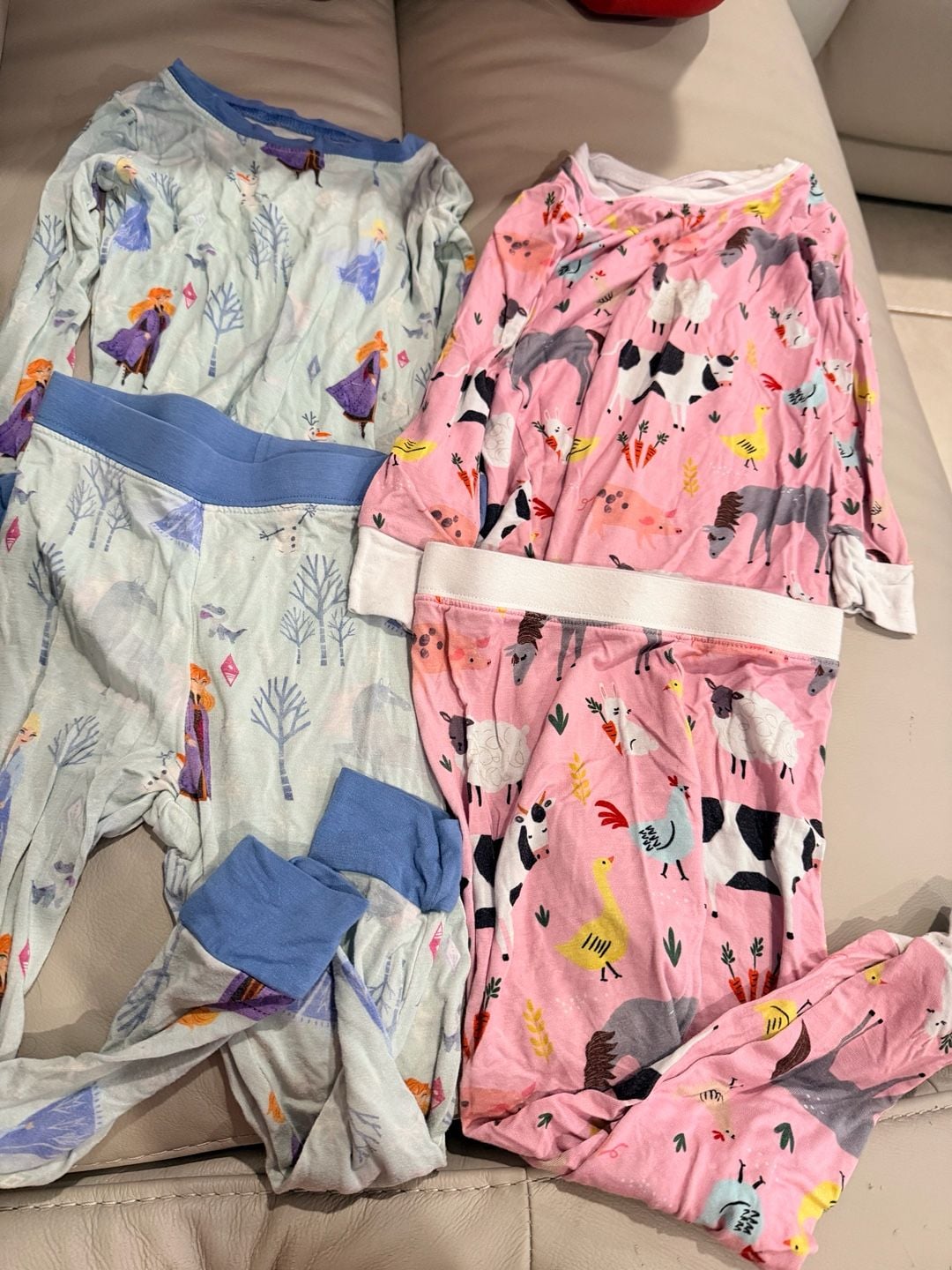 Little Sleepies Pajamas Set 18-24 Months Farm Animal Disney Frozen Print 1