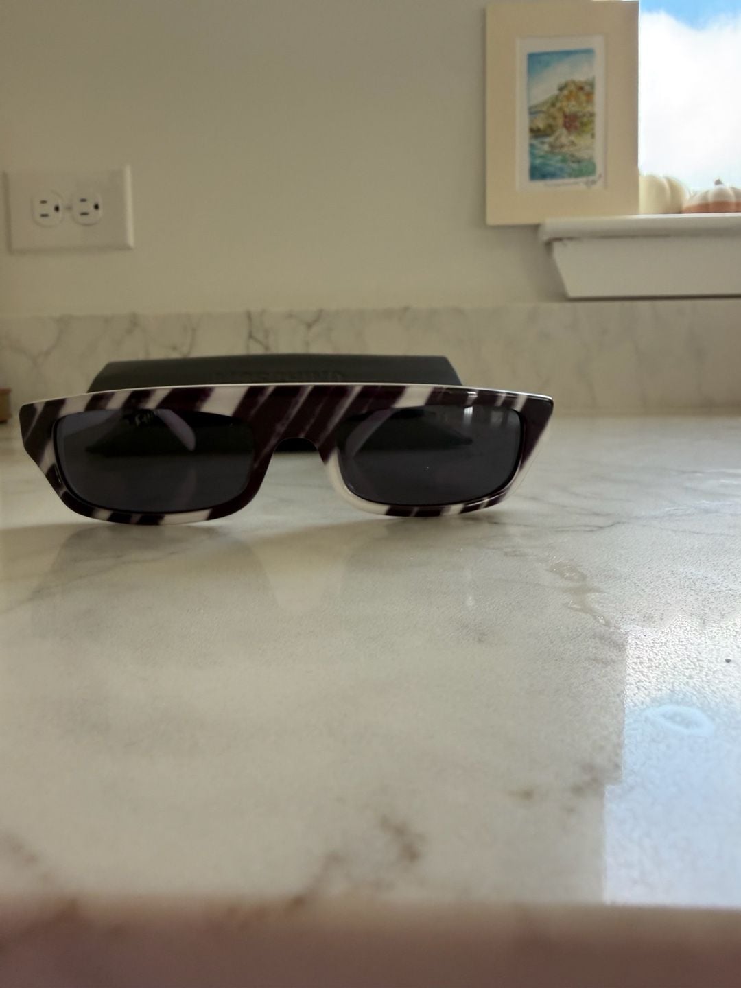 Moschino MOS047/S Sunglasses Size 53-19-135 White Black Brushstroke 2