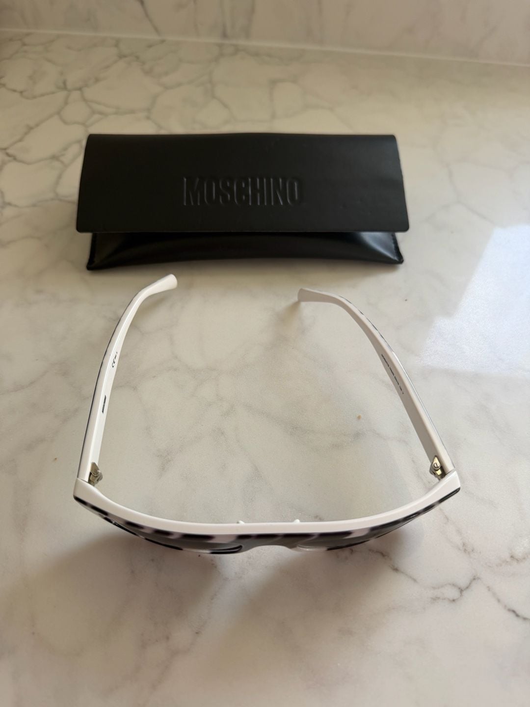 Moschino MOS047/S Sunglasses Size 53-19-135 White Black Brushstroke 3
