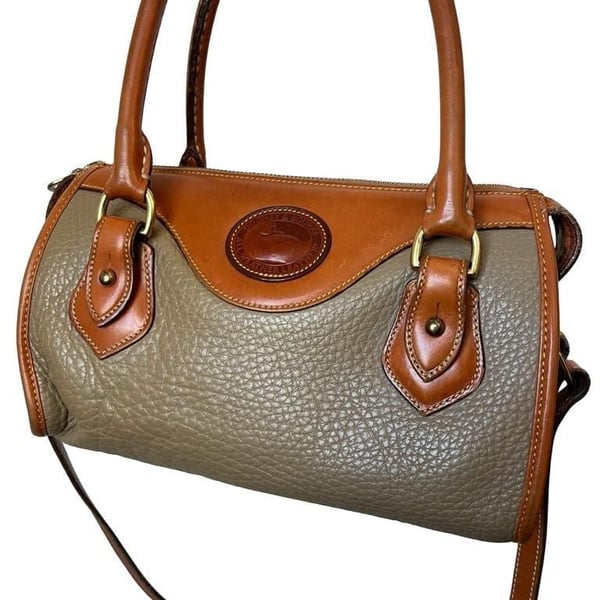Dooney & Bourke Vintage All Weather Leather Taupe Satchel Crossbody Bag
