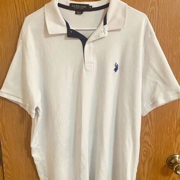 U.S. Polo Assn. Luxury Feel Polo Size XL White Cotton Short Sleeve