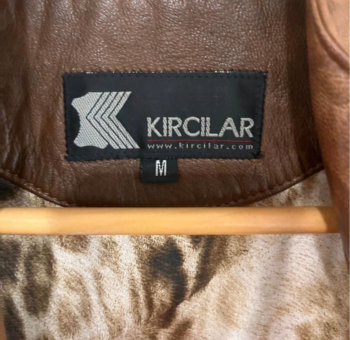 100% Genuine Distressed Leather Jacket, Boho, Edgy Satin Animal Print Lining, M 4