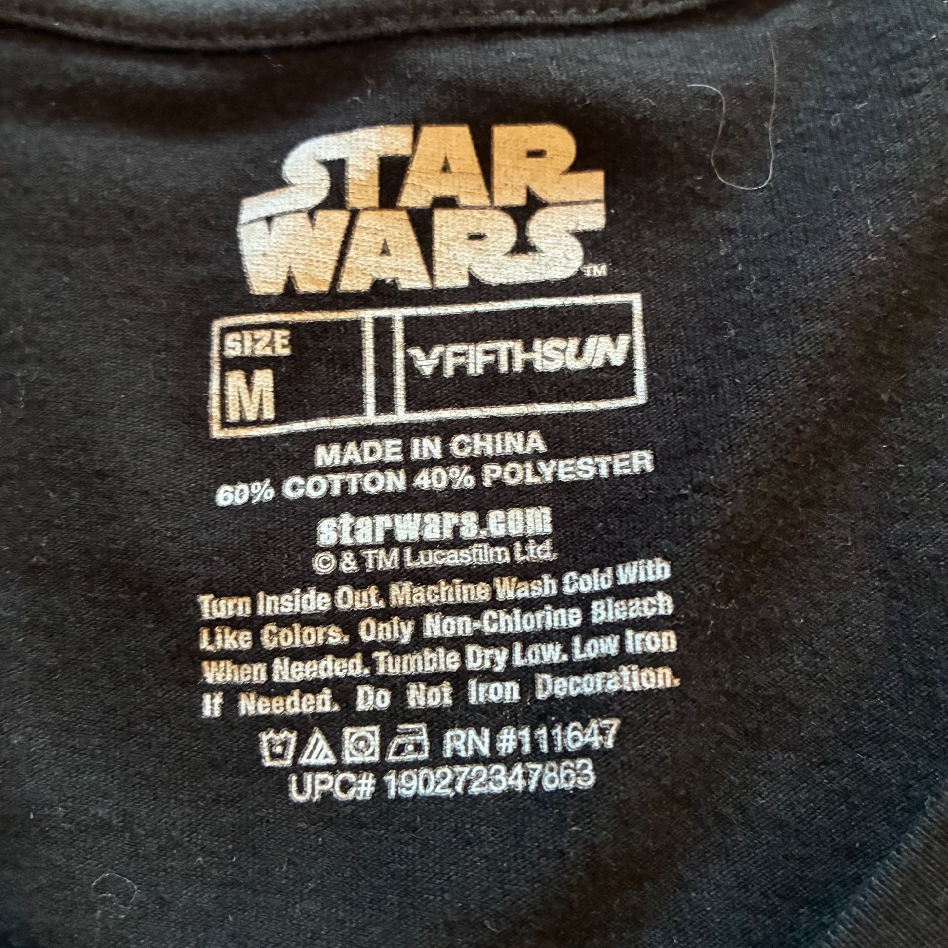 Star Wars The Force Awakens Graphic T-Shirt Size M Black V-Neck 4