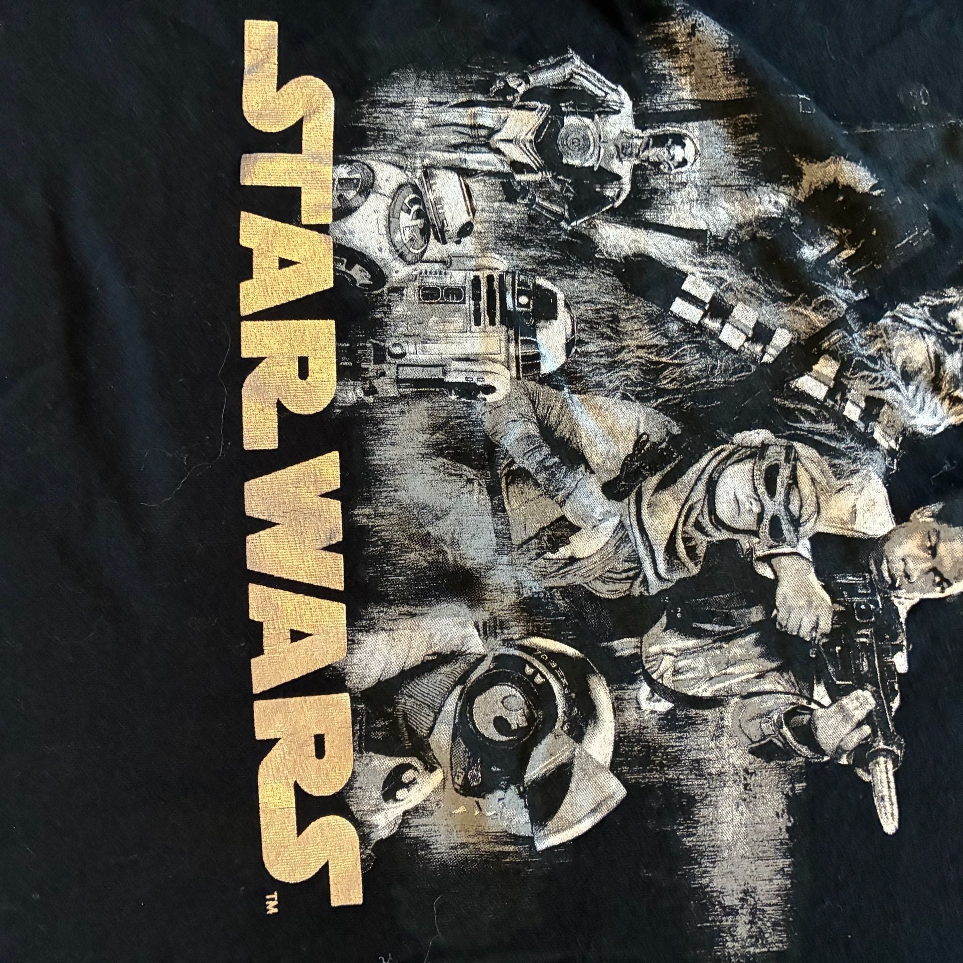 Star Wars The Force Awakens Graphic T-Shirt Size M Black V-Neck 6