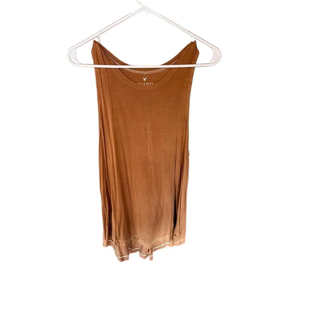 American Eagle Outfitters Soft & Sexy AEO Tank Size M Brown Sleeveless 2