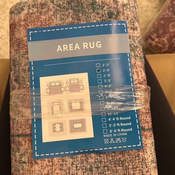 Garvee Washable Runner Rug 2'x6' Persian Red Green Polyester Non-Slip