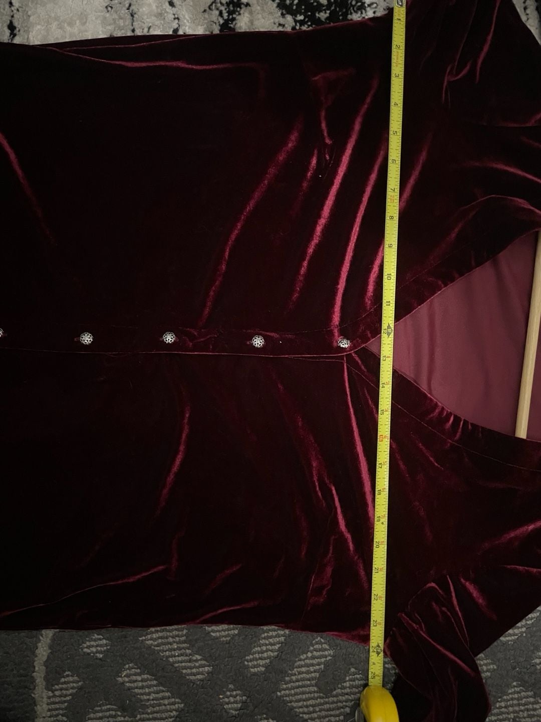Ronni Nicole Velvet Dress Size 16 Burgundy Long Sleeve 10