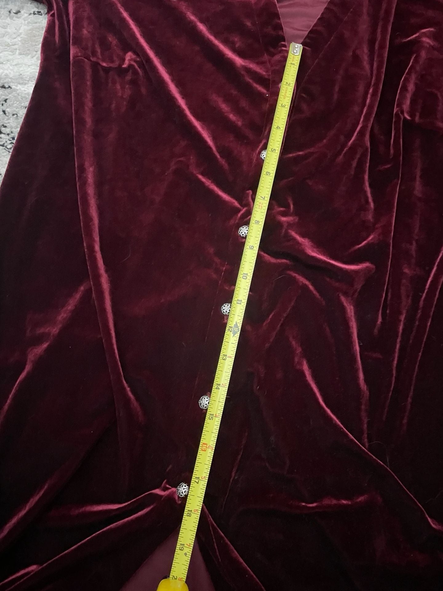 Ronni Nicole Velvet Dress Size 16 Burgundy Long Sleeve 13