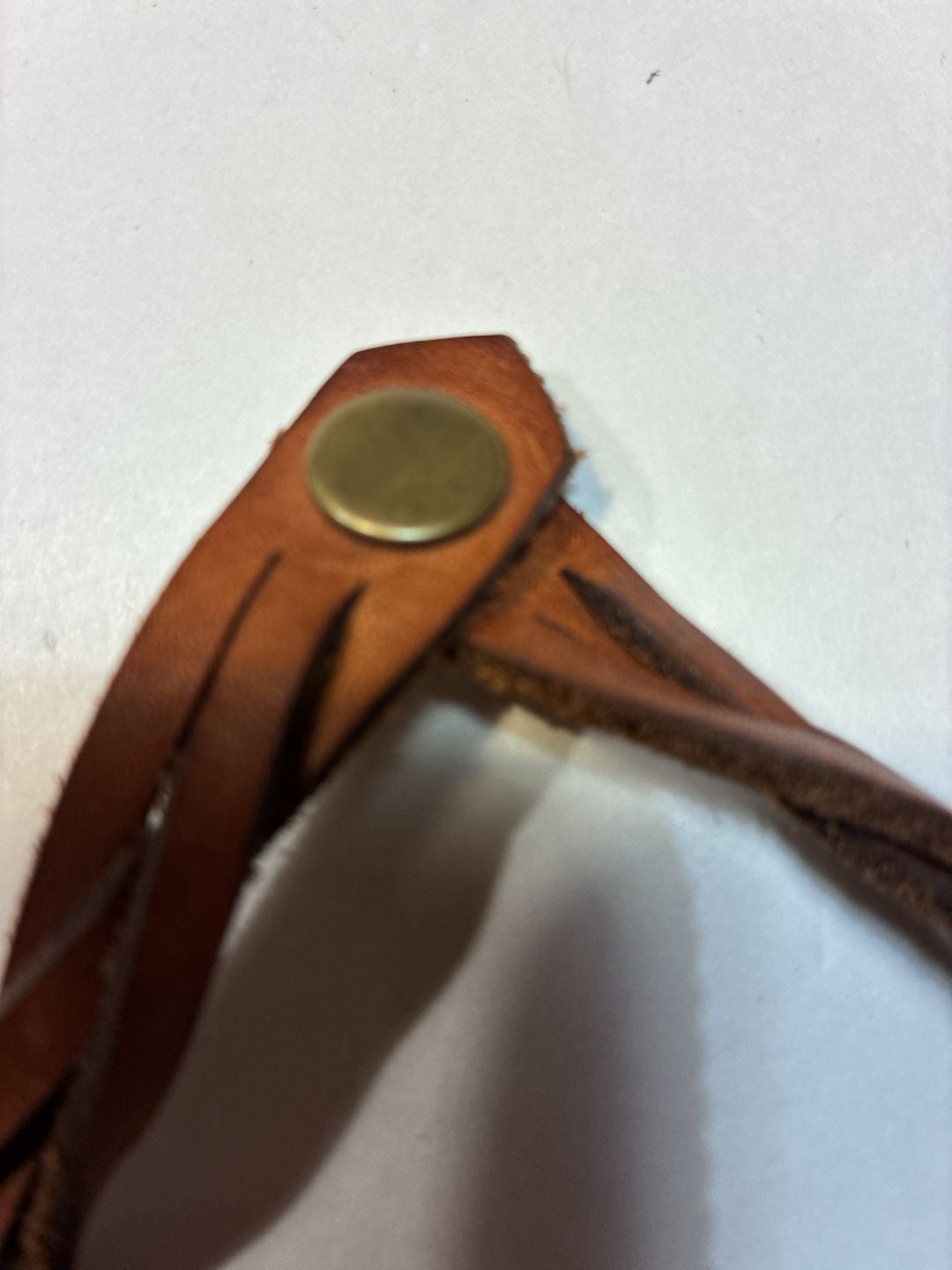 Unbranded Brown Braided Leather Strap Snap Closure 7 Inches Brown 2
