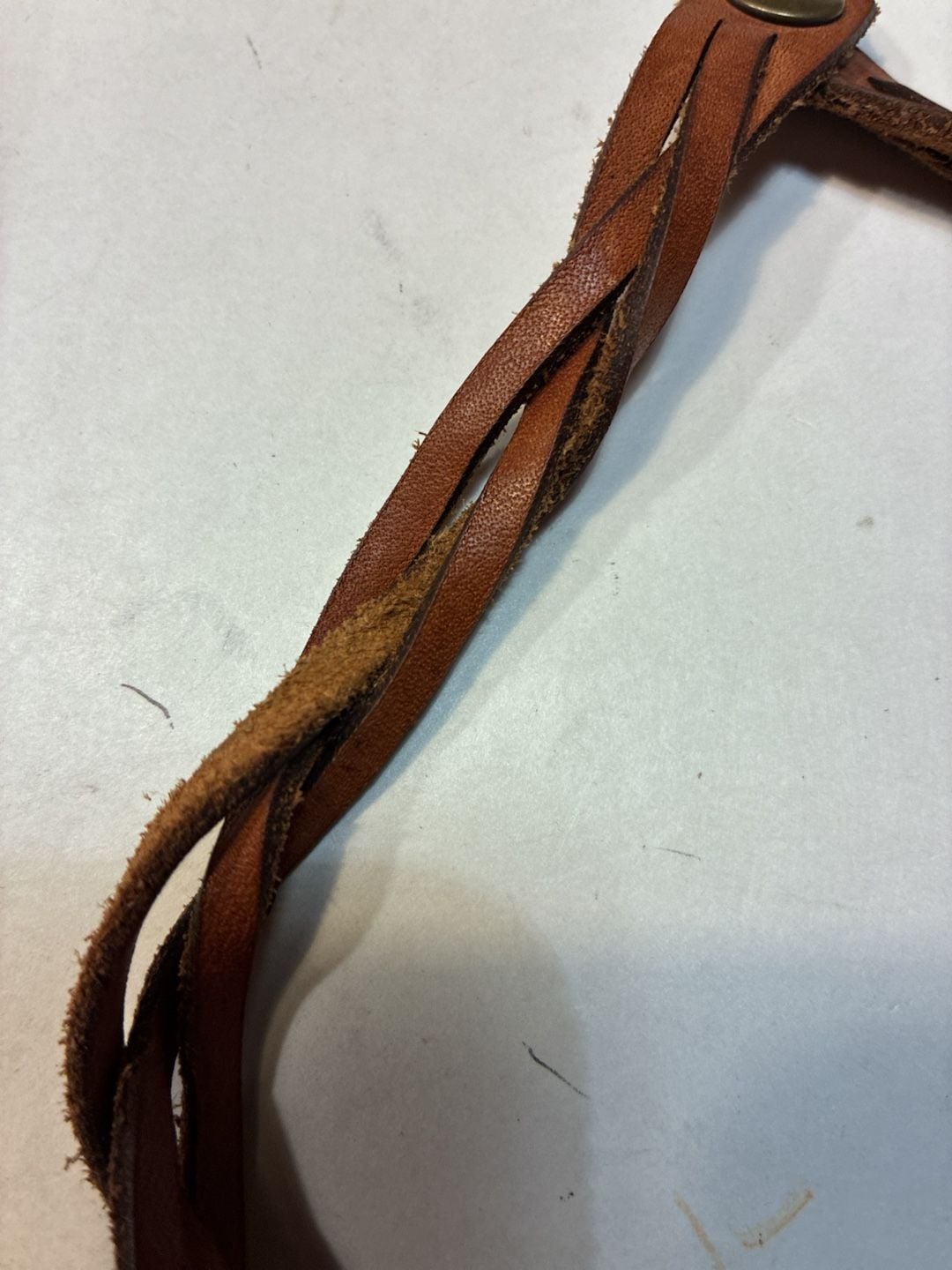 Unbranded Brown Braided Leather Strap Snap Closure 7 Inches Brown 3