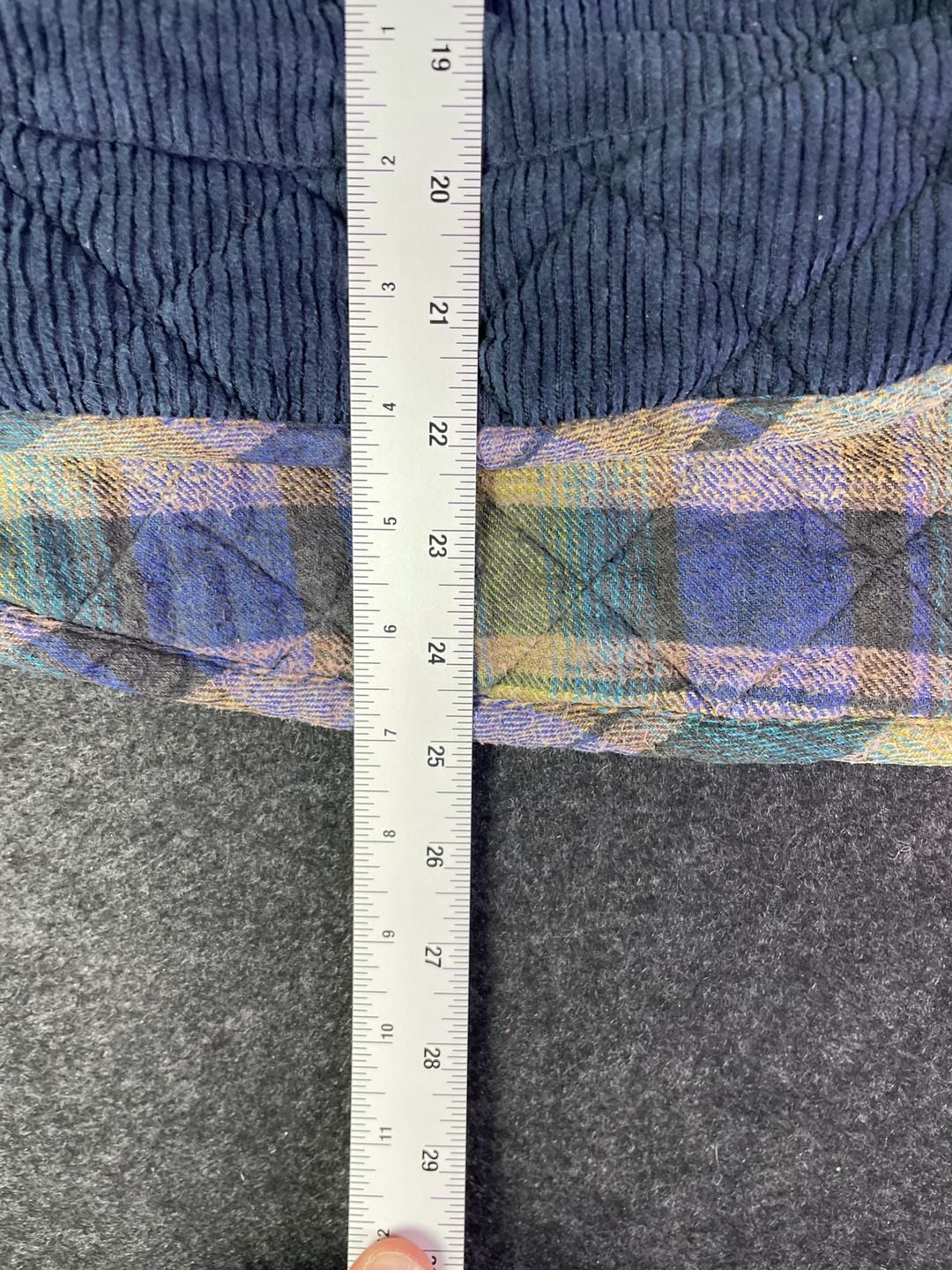 Protest Quilted Corduroy Vest Plaid Blue 3