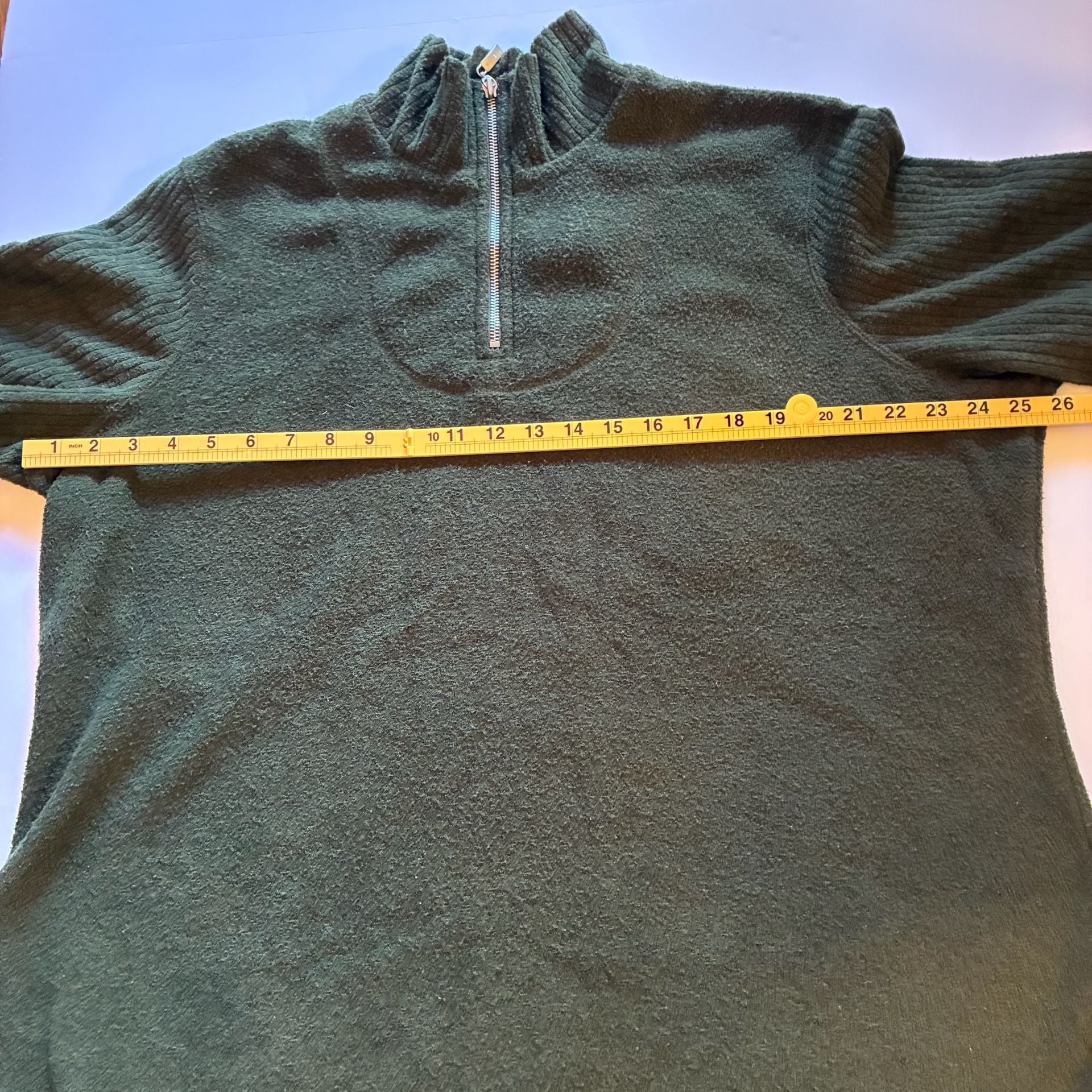 Avenue Half Zip Pullover Sweater Size 18/20 Olive Green Mock Neck 4