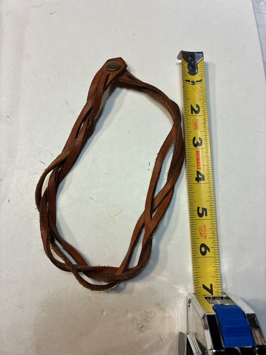 Unbranded Brown Braided Leather Strap Snap Closure 7 Inches Brown 5