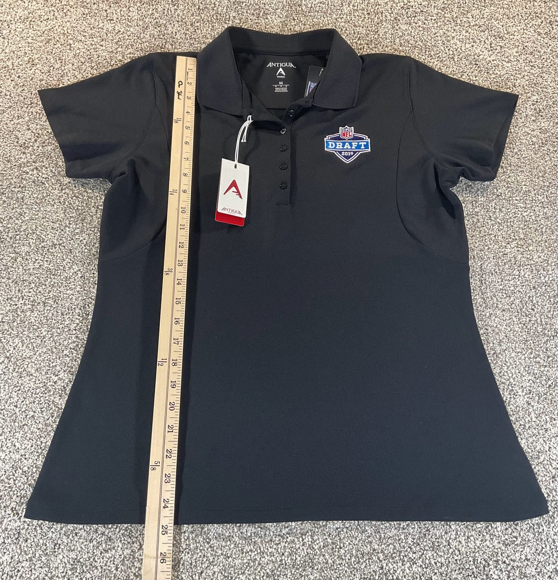 Antigua Women’s NFL Draft 2019 Pique Polo Size M Black 8