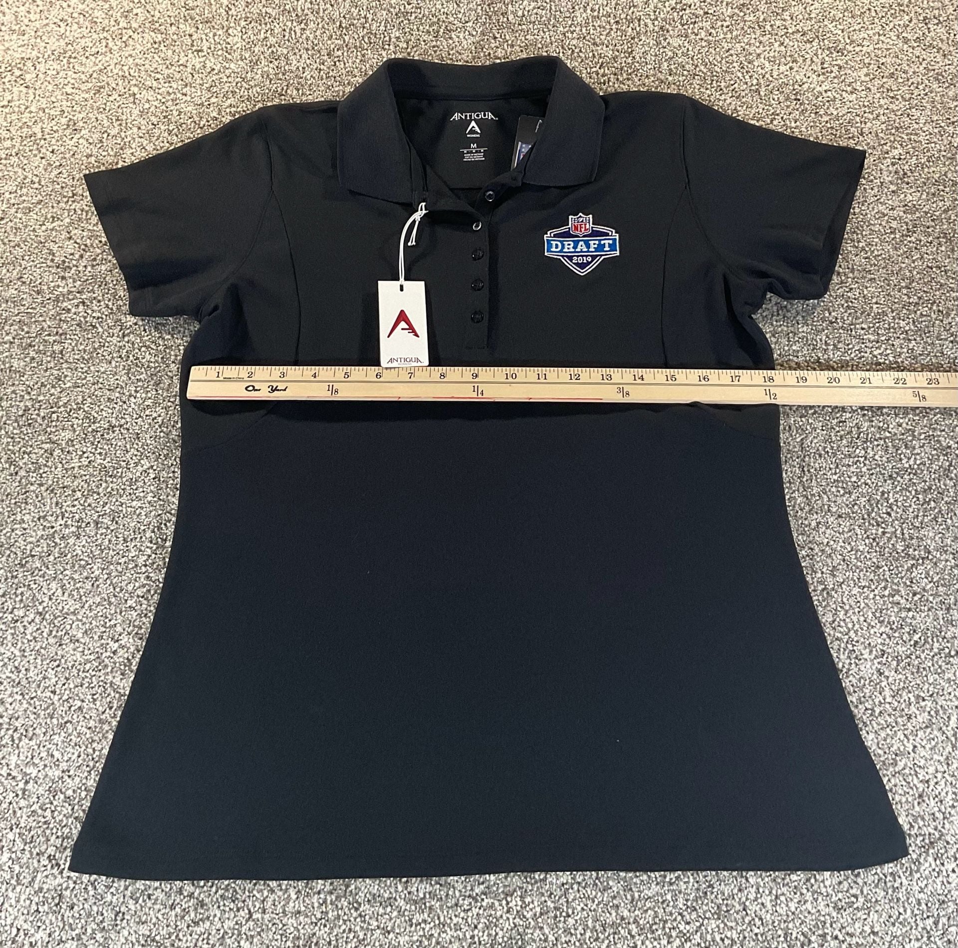 Antigua Women’s NFL Draft 2019 Pique Polo Size M Black 9