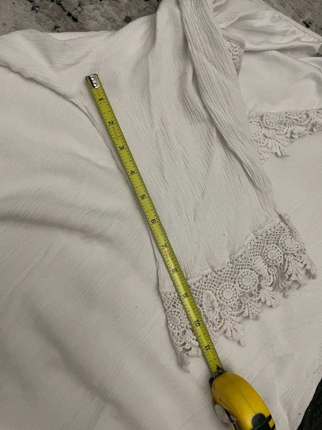 Love Luscious Tunic Dress Size S White Lace V-Neck Boho Cover Up 7