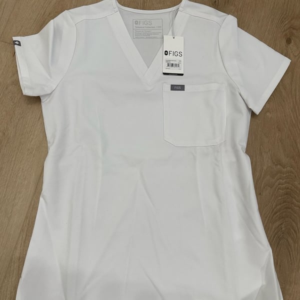 FIGS Catarina One-Pocket Scrub Top Size XXS White