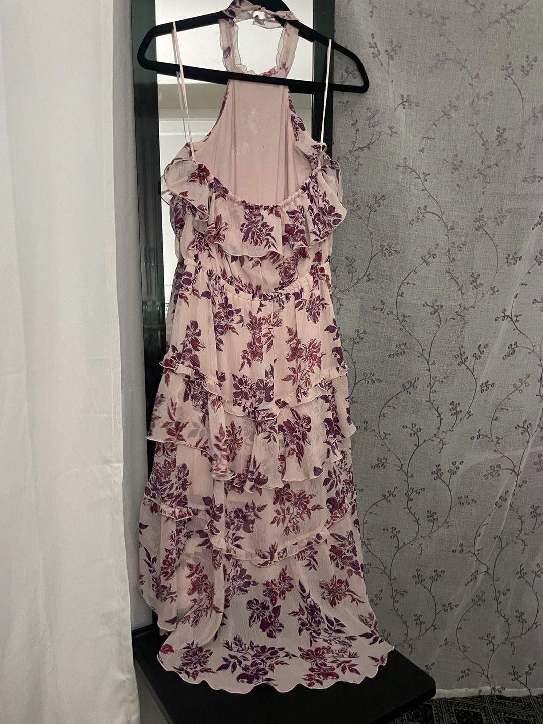 Express Halter Tiered Floral Dress Size S 3